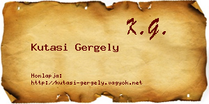 Kutasi Gergely névjegykártya